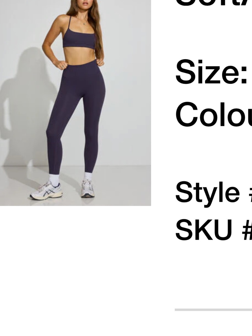 Garage High-Rise Leggings in Deep Plum and sports bra